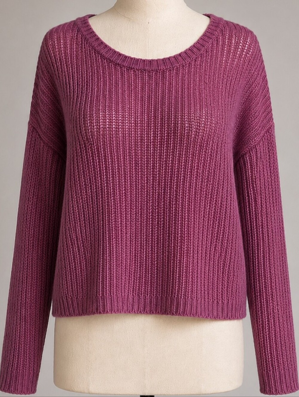 Sweet Wanderer Plum Crew Neck Knit Sweater